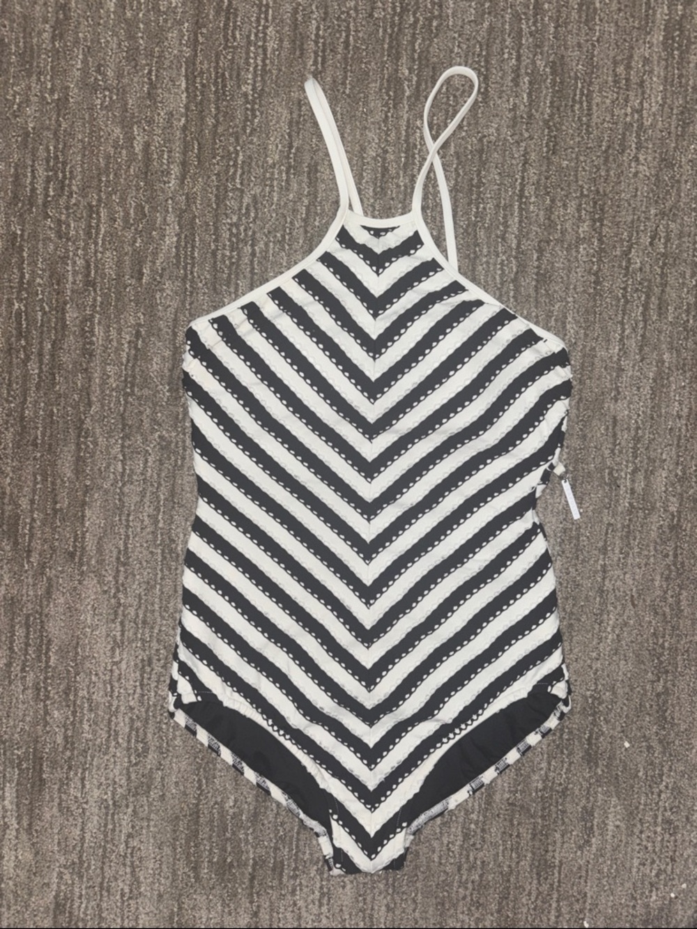 Seafolly Black and White Striped One-Piece Swimsuit
